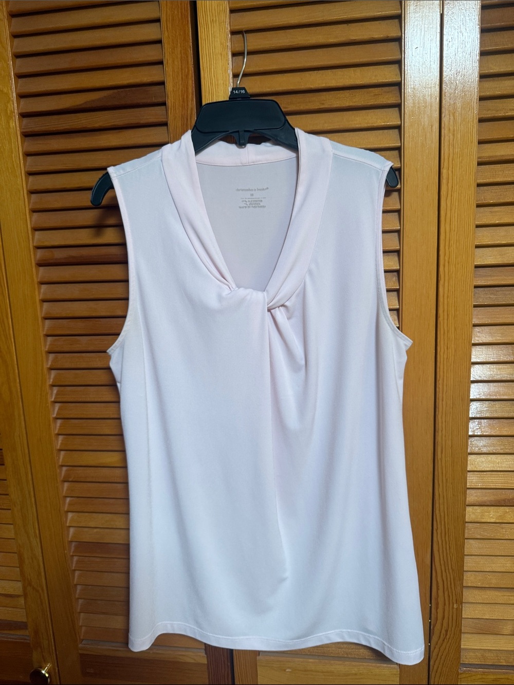 Christopher & Banks Pale Pink Twist-Drape Sleeveless Top Medium